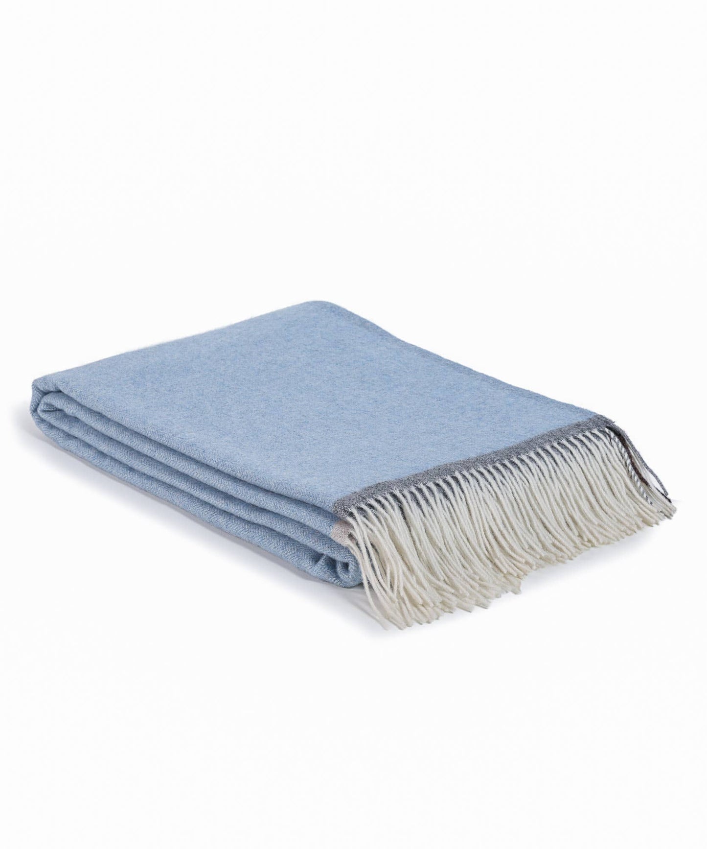 Merino/Cashmere Throw Blanket - MILANO BABY BLUE