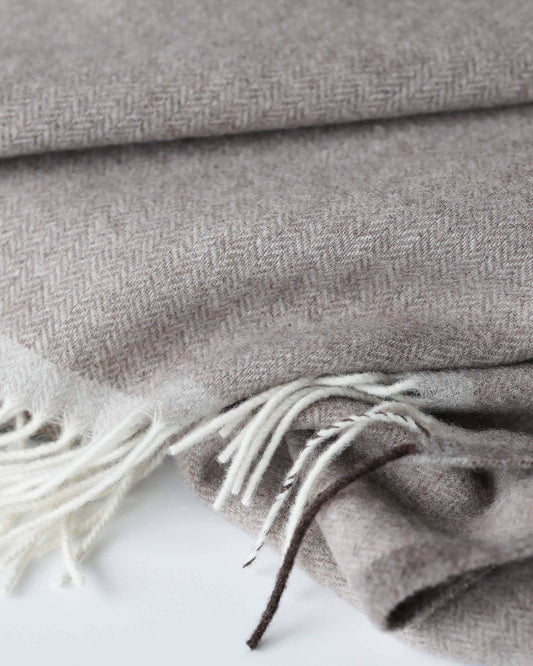 Merino/Cashmere Throw Blanket - MILANO EARTHY