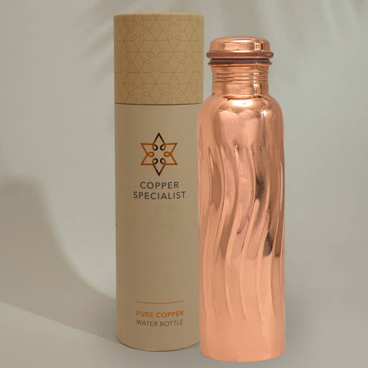 Pure Copper Water Bottle, Smooth Wave