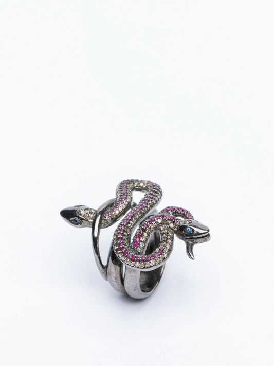 The Twin Ruby Serpent Ring