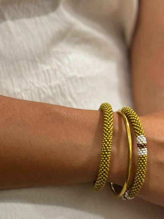 Handcrafted Gold Beaded Bracelet