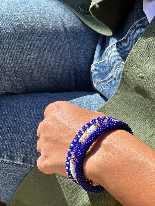Handcrafted Blue Beaded Bracelet