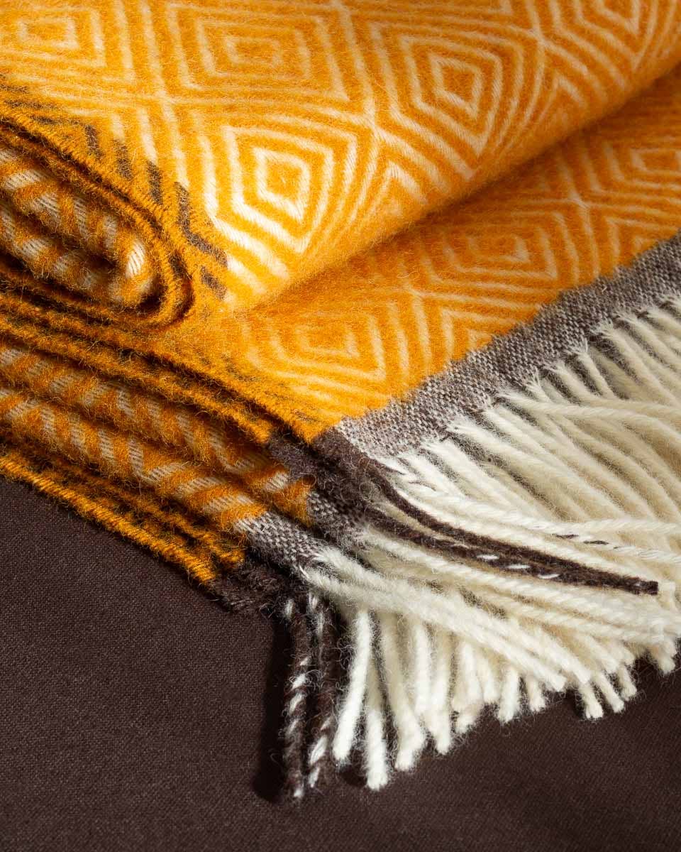 VENEZIA YELLOW THROW BLANKET