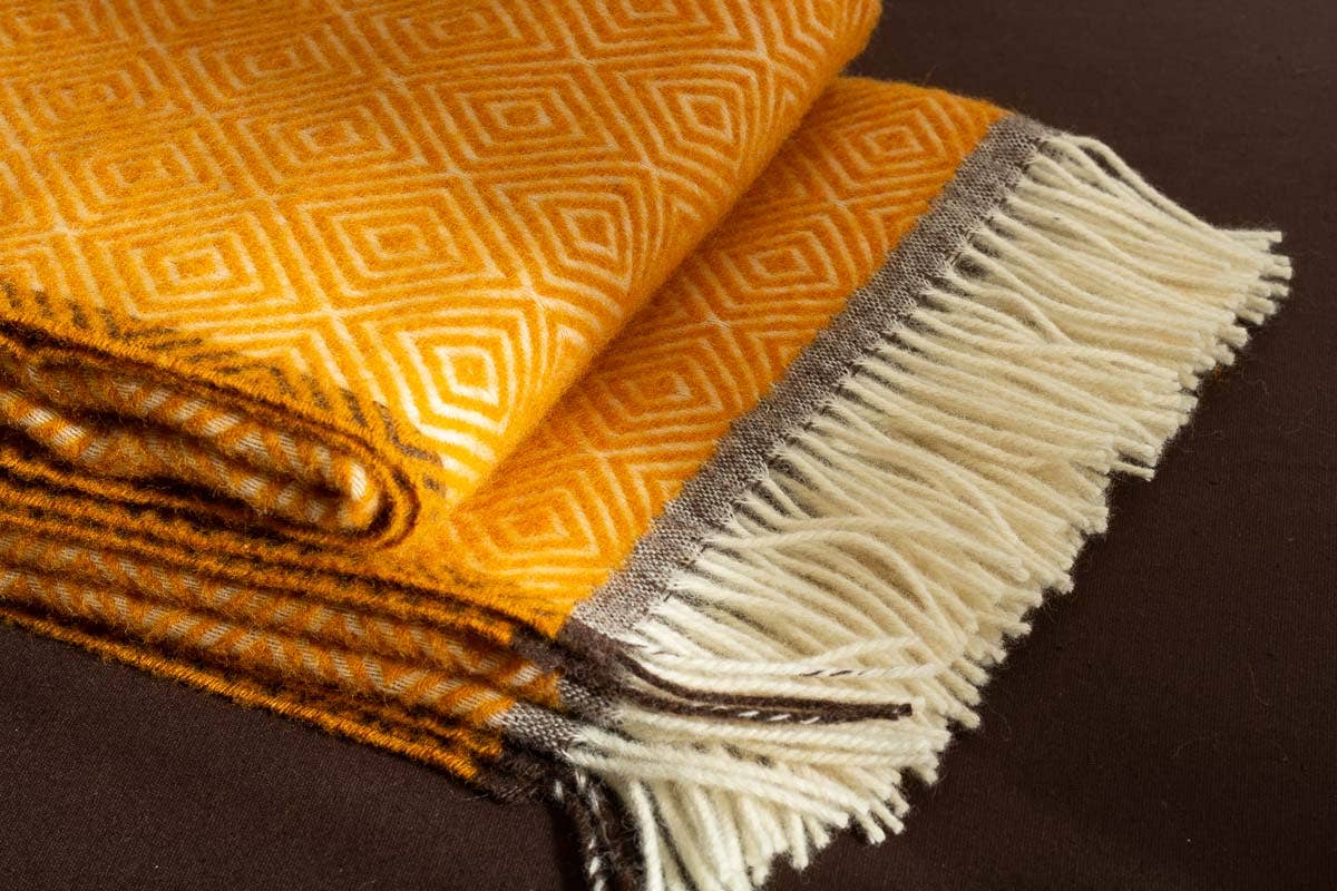 VENEZIA YELLOW THROW BLANKET