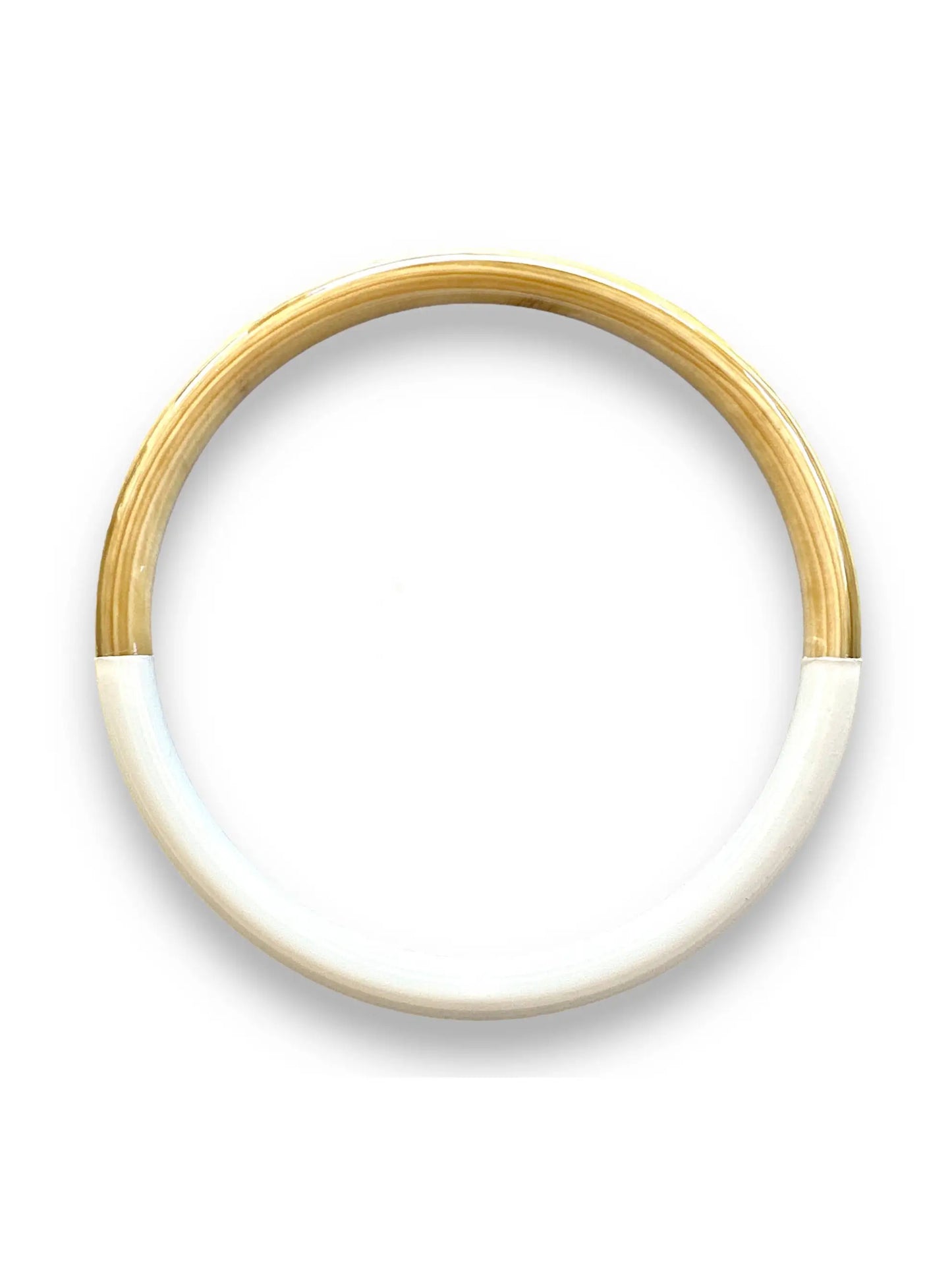 Handmade Buffalo Horn Bangle - White Gold