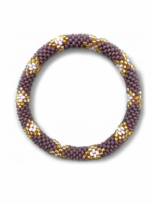 Handcrafted Mauve Beaded Bracelet