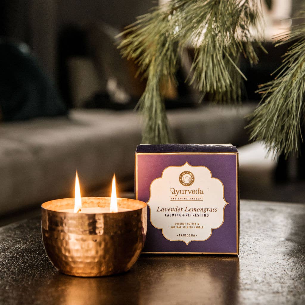 Lavender & Lemongrass Ayurvedic Scented Candle