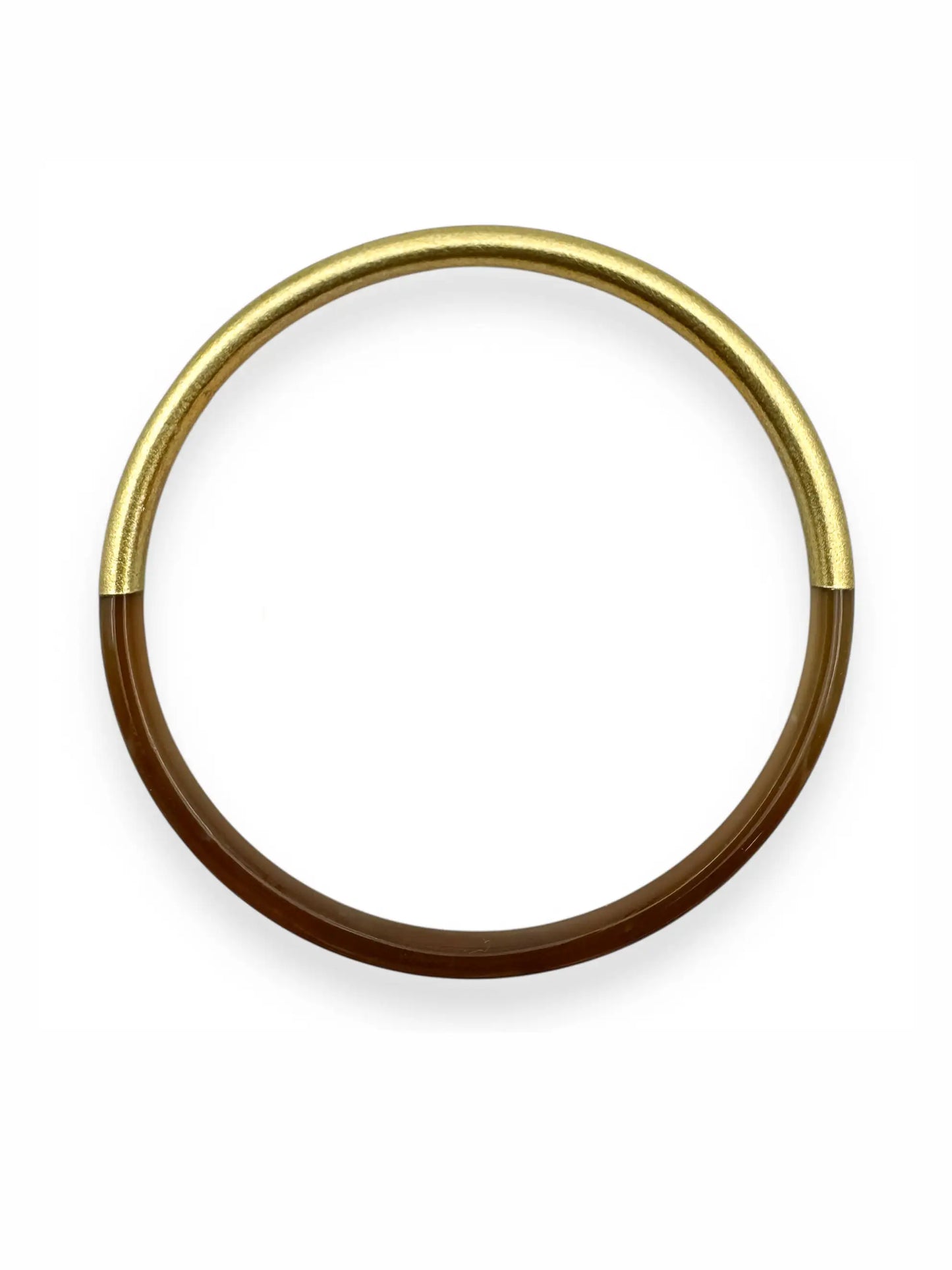 Handmade Buffalo Horn Bangle - Brown Gold