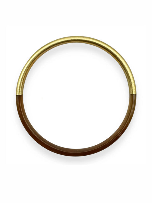 Handmade Buffalo Horn Bangle - Brown Gold
