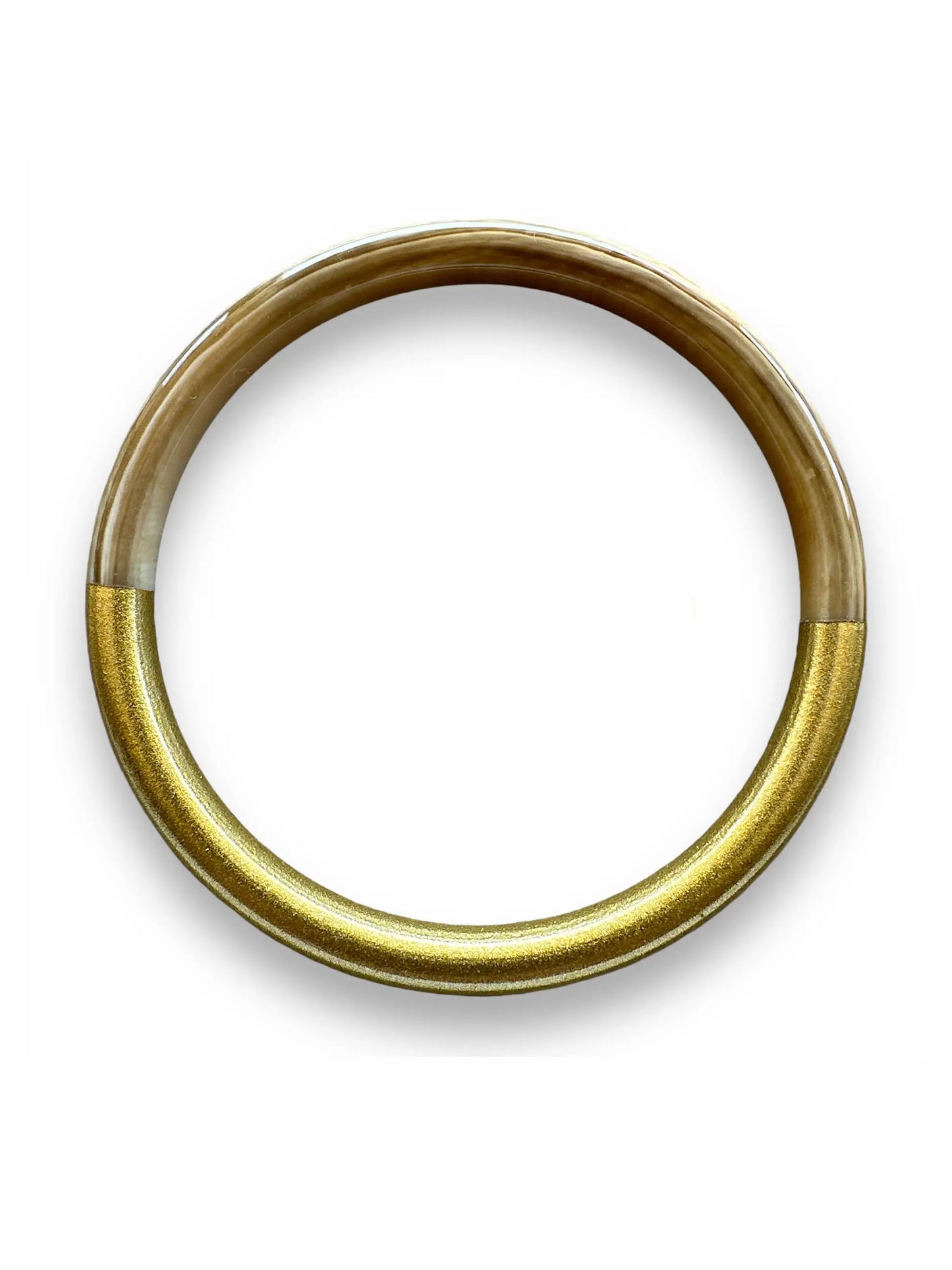 Handmade Buffalo Horn Bangle - Taupe Gold