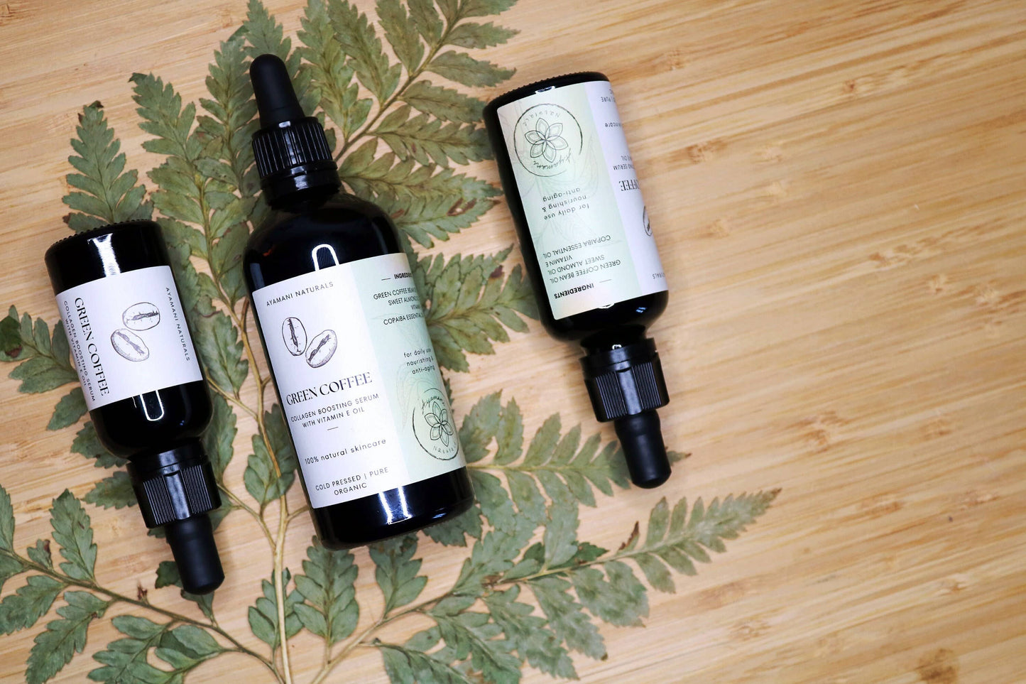 Green Coffee Collagen Boosting Anti Aging Serum with Copaiba, Natural Skincare Oil