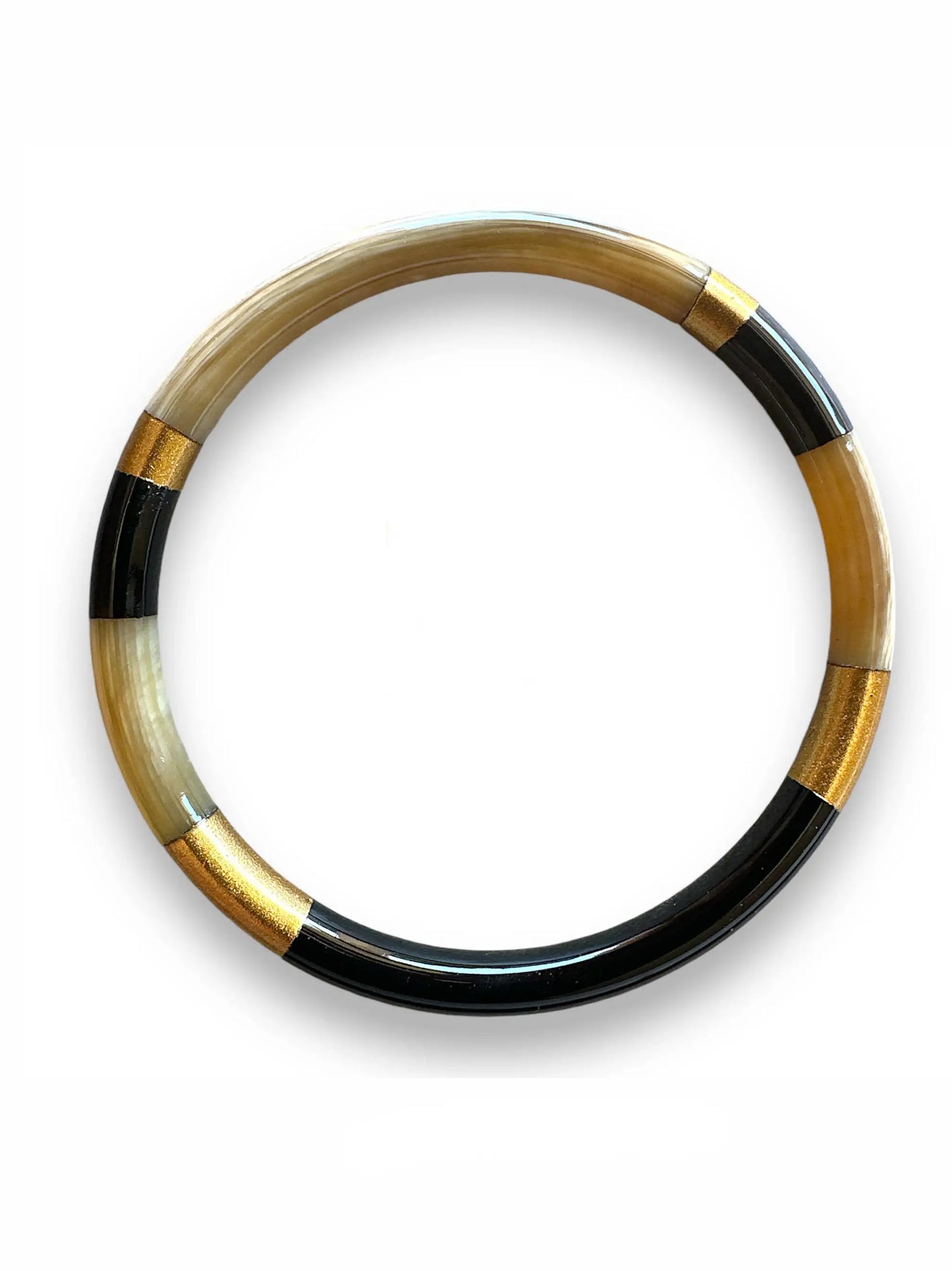 Handmade Buffalo Horn Bangle -  Multicolor Black Gold