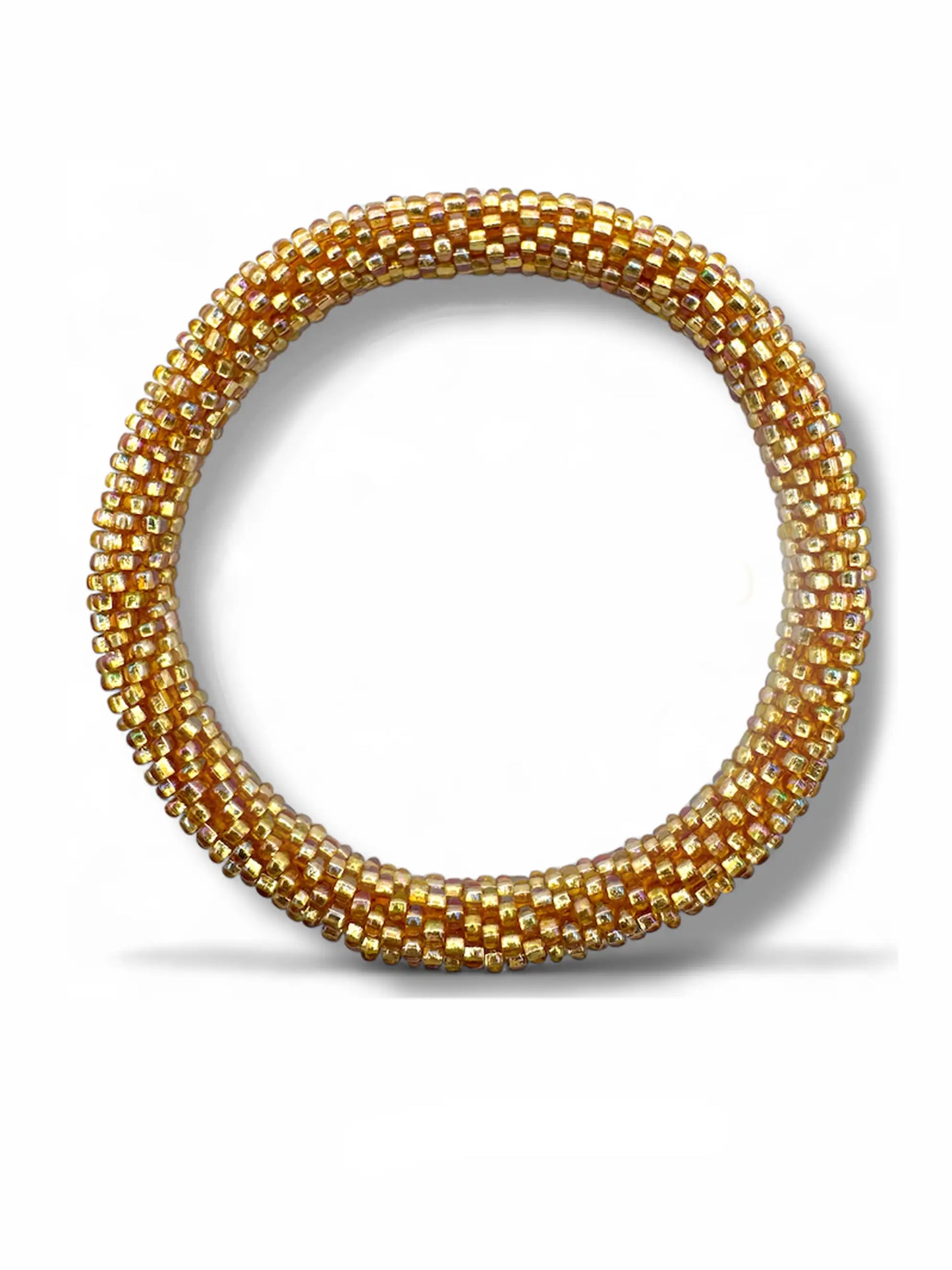Handcrafted Gold Pink Beaded Bracelet
