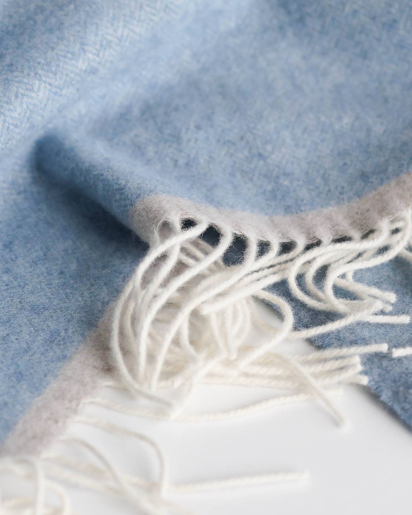 Merino/Cashmere Throw Blanket - MILANO BABY BLUE