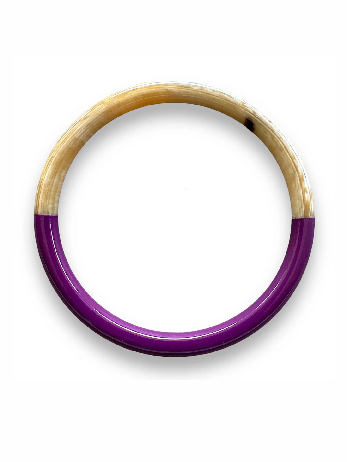 Handmade Buffalo Horn Bangle - Aubergine