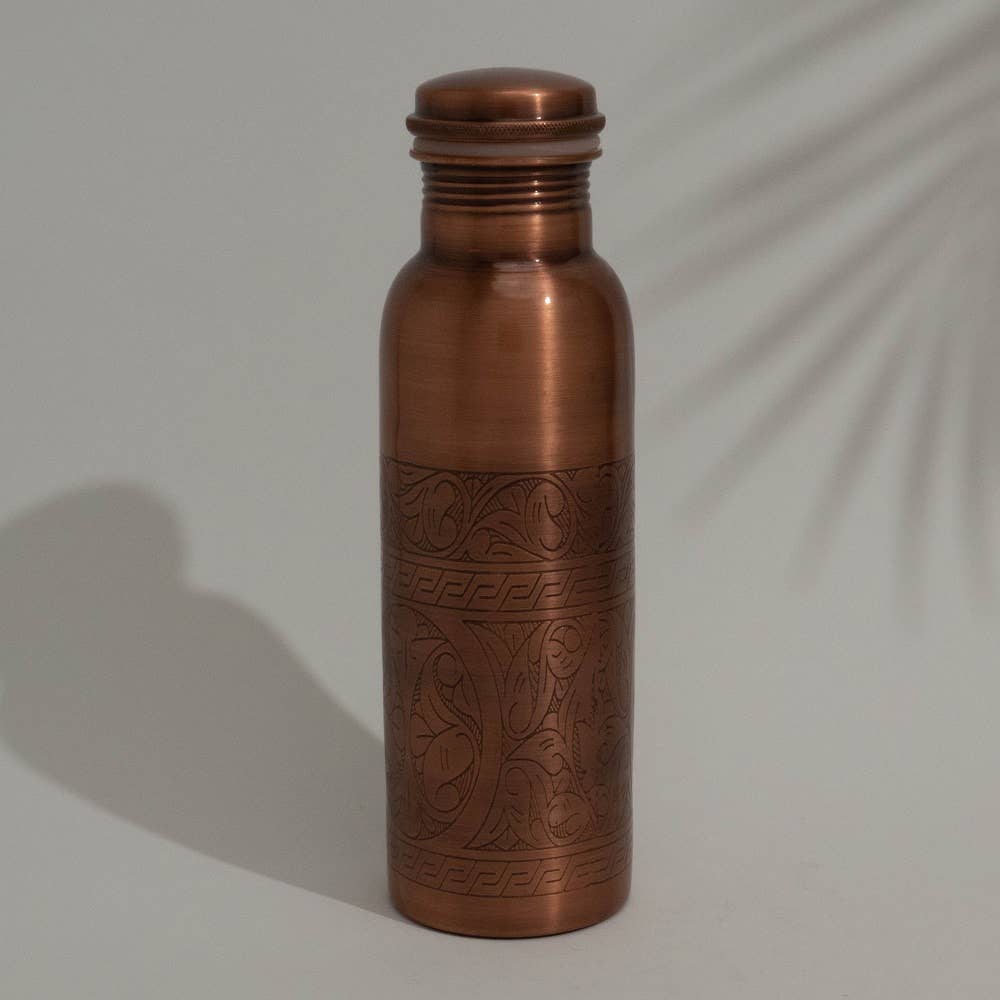 Pure Copper Water Bottle, Engraved