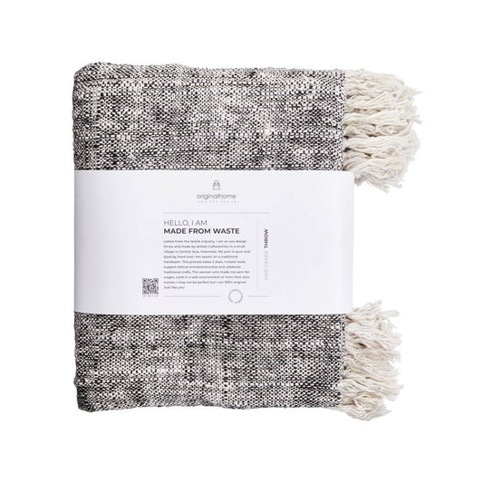 Throw Waste Cotton Black/White