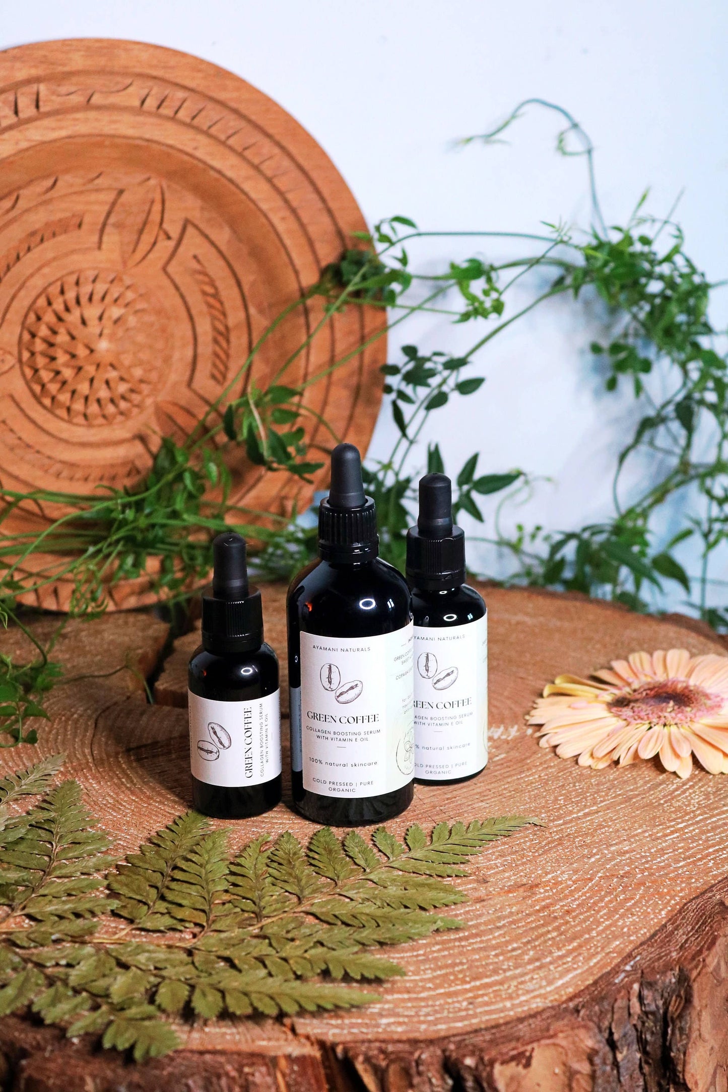 Green Coffee Collagen Boosting Anti Aging Serum with Copaiba, Natural Skincare Oil