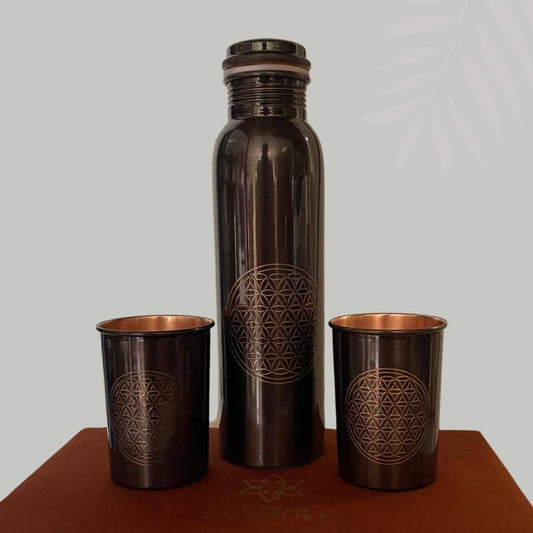 Pure Copper Set with Flower of Life
