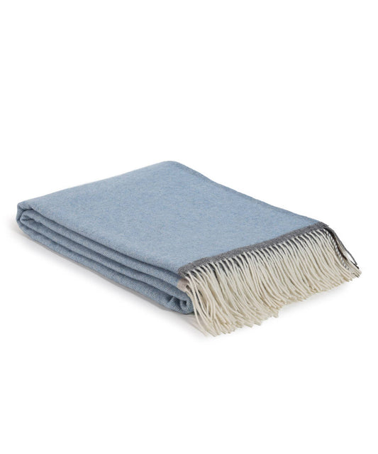 Merino/Cashmere Throw Blanket - MILANO BABY BLUE