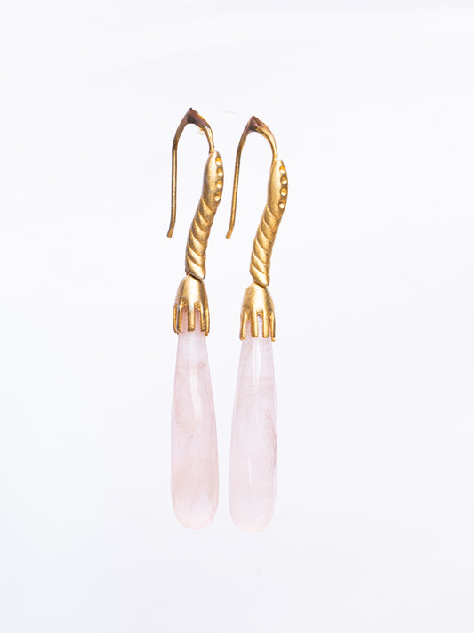 Rose Quartz Drop Earrings