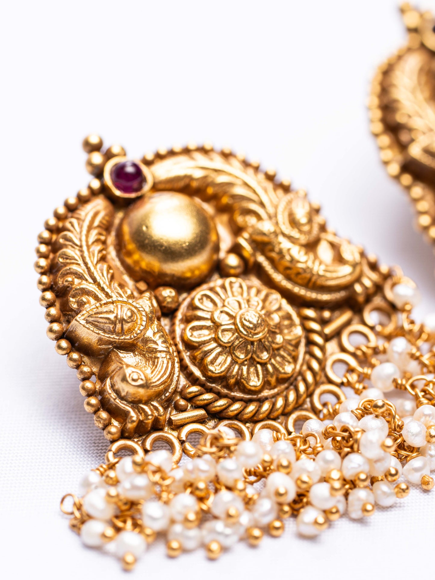 Royal Peackock Temple earrings