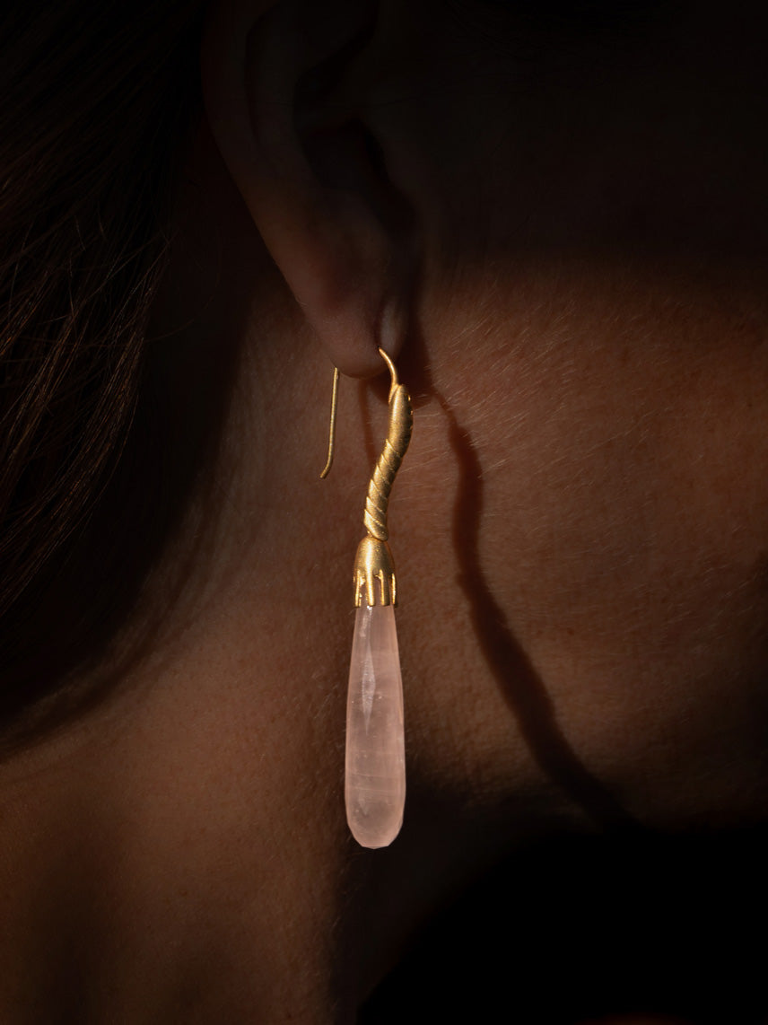 Rose Quartz Drop Earrings