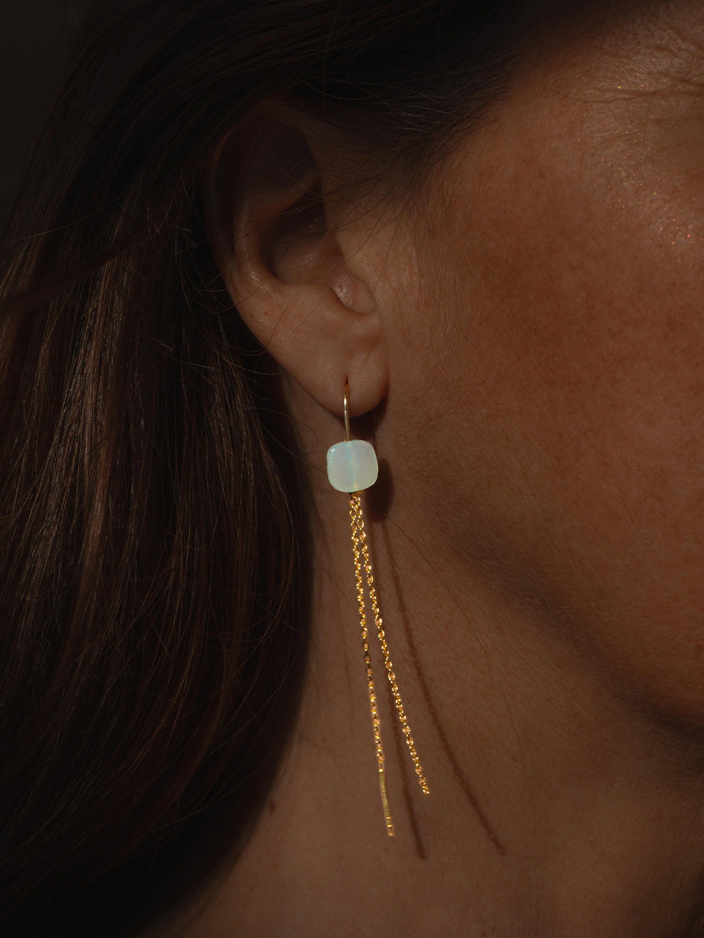 Aqua Tassel Earrings