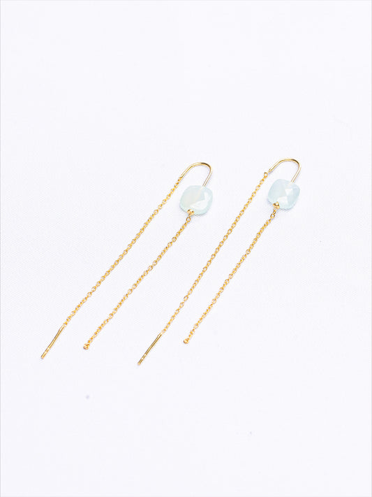 Aqua Tassel Earrings