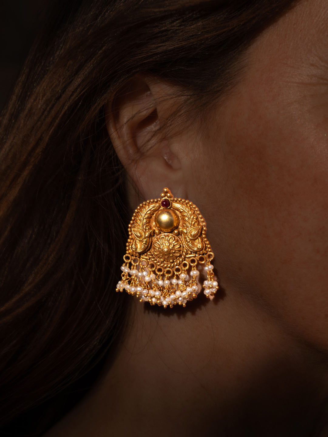 Royal Peackock Temple earrings