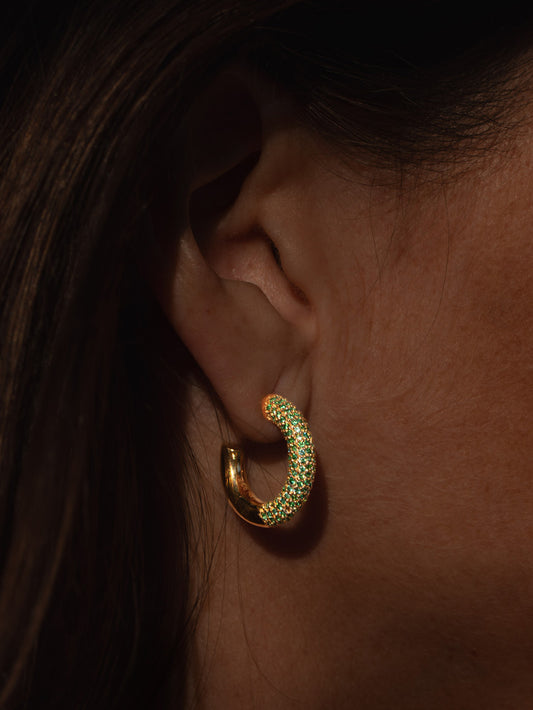 Gold Peridot Hoops