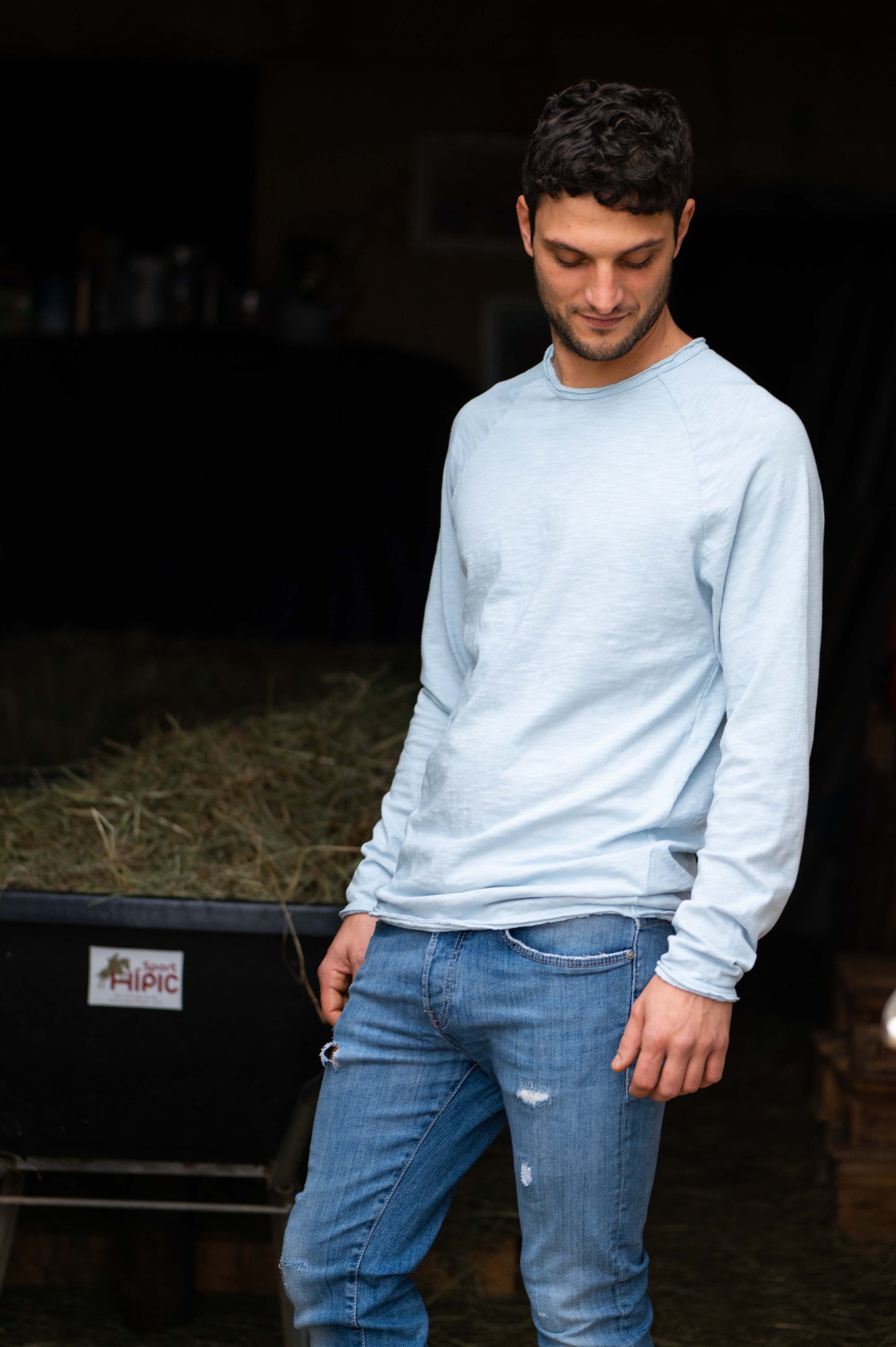Light Blue Crew Neck Longsleeve Men by Mara