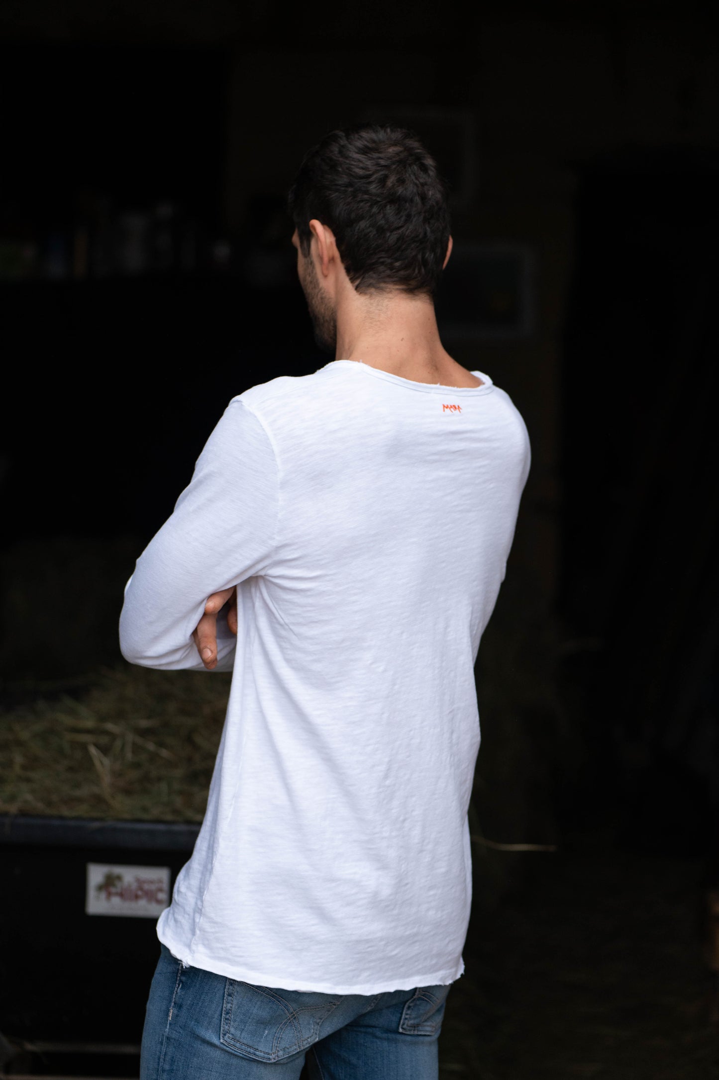White V-Neck Longsleeve Men by Mara