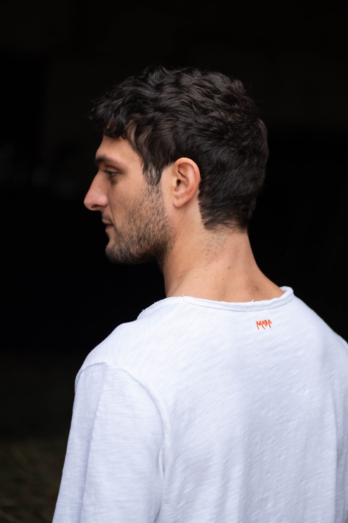 White V-Neck Longsleeve Men by Mara