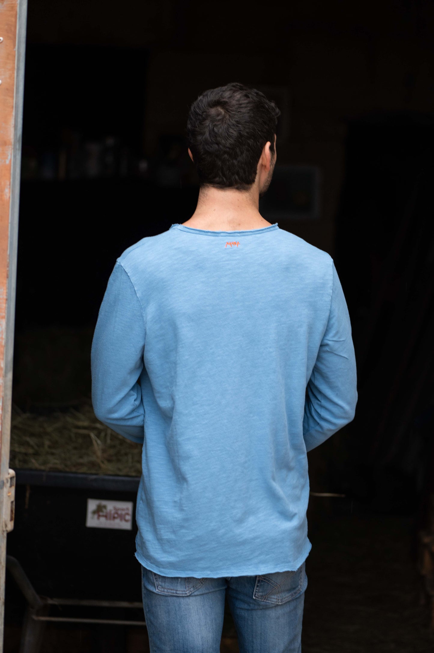 Blue V-Neck Longsleeve Men by Mara