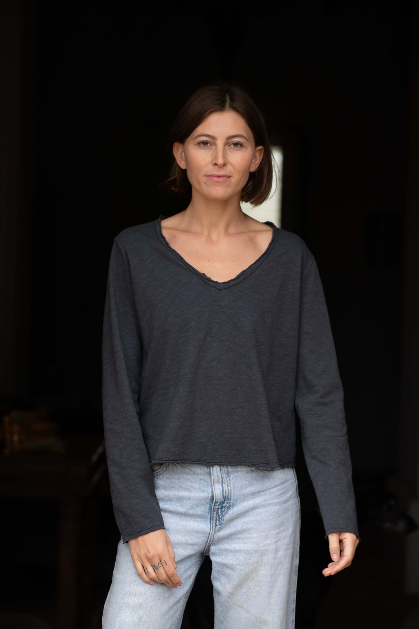 Antra V-Neck Longsleeve Top by Mara