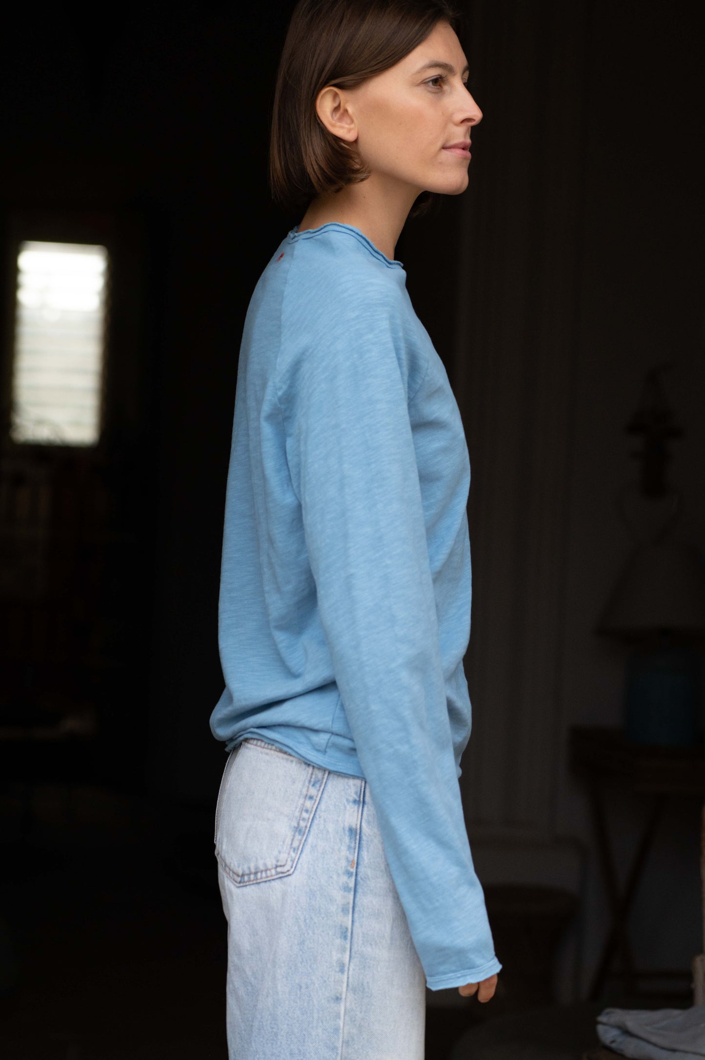 Blue Round Neck Longsleeve by Mara