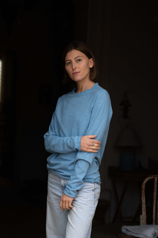 Blue Round Neck Longsleeve by Mara