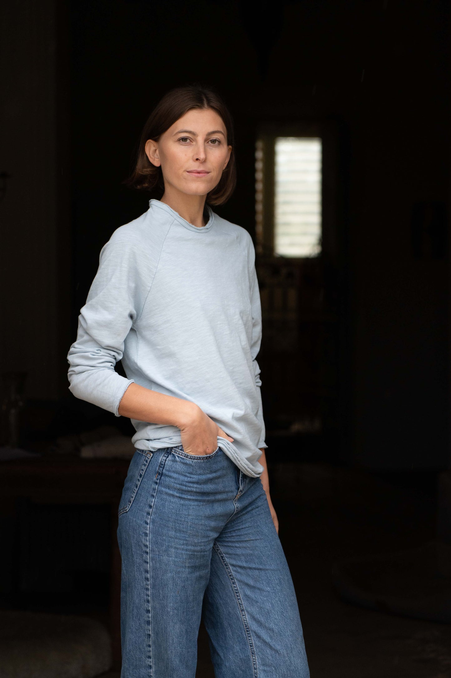 Light Blue Round Neck Longsleeve by Mara