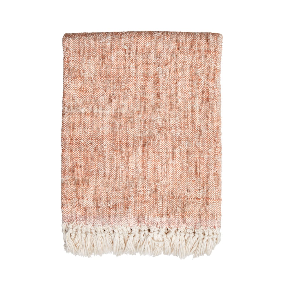 Waste Cotton Throw Peach