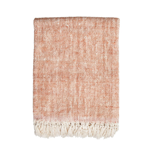 Waste Cotton Throw Peach