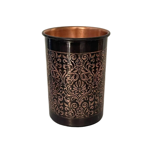Pure copper cup, antique etched – 300 ml