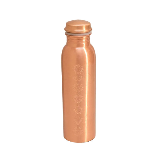 Pure Copper Water Bottle, 7 chakras, Matte Finish