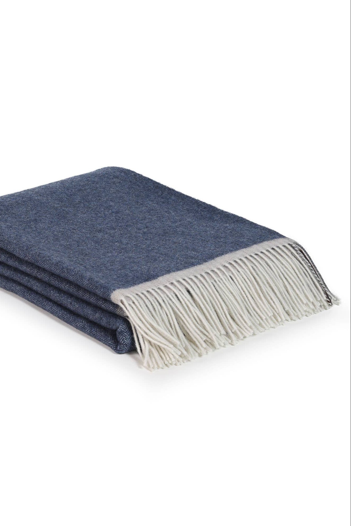 Merino/Cashmere Throw Blanket - MILANO NAVY BLUE