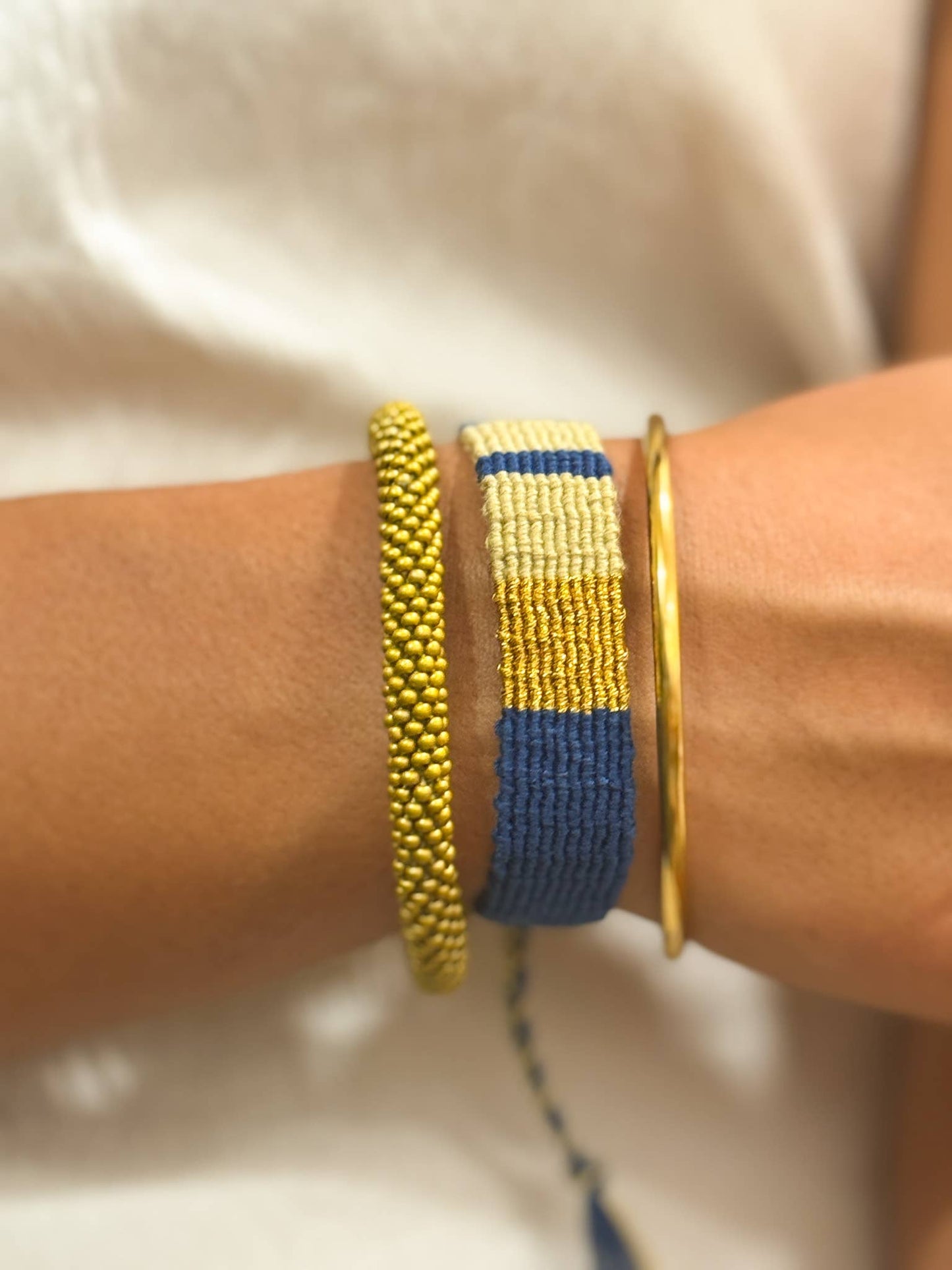 Handcrafted Gold Beaded Bracelet