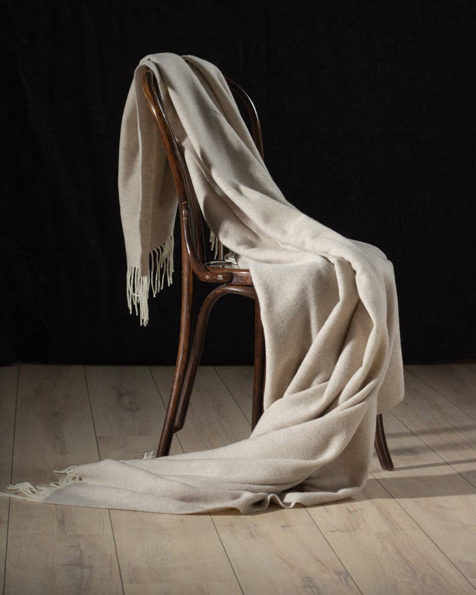 Merino/cashmere Throw Blanket MILANO - Beige