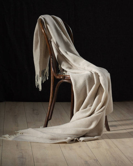 Merino/cashmere Throw Blanket MILANO - Beige