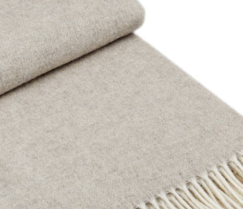 Merino/cashmere Throw Blanket MILANO - Beige