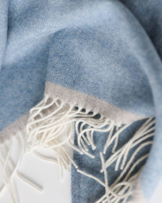 Merino/Cashmere Throw Blanket - MILANO BABY BLUE