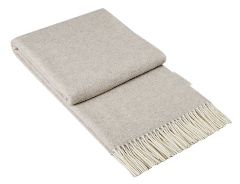 Merino/cashmere Throw Blanket MILANO - Beige